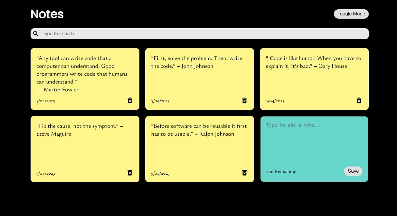 Notes App screenshot 1